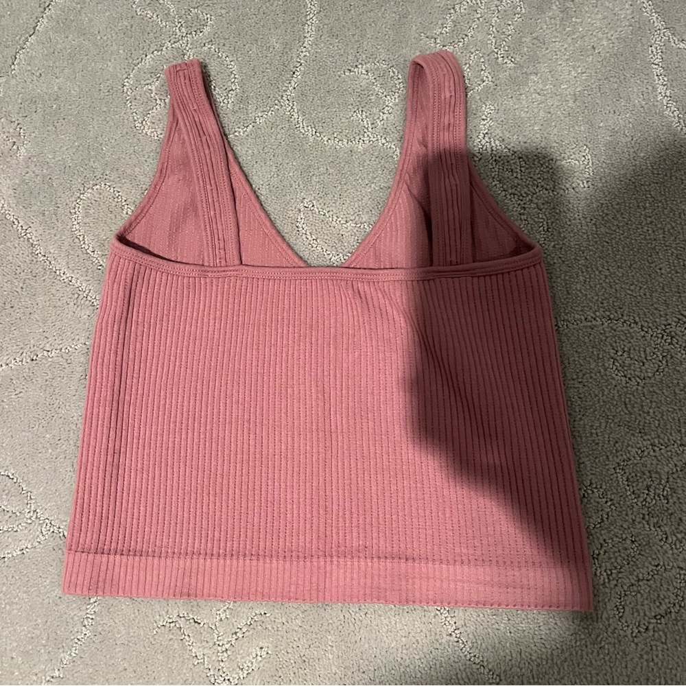 Women's Ribbed Pink Tank Top - Picture 2 of 2